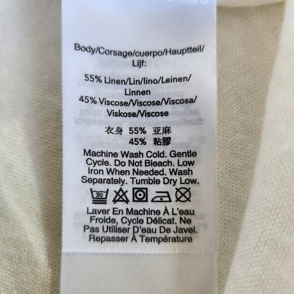 DKNY Pure Women Size L Ivory Linen Blend V-Neck Sleeveless Tank Top Breathable - Picture 13 of 13